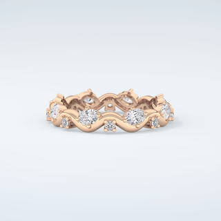 0.56 TCW Round & Oval Shaped Moissanite Wedding Band 10