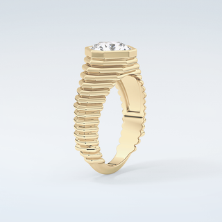 1.5 CT Asscher Cut Solitaire Bezel Moissanite Engagement Ring 6