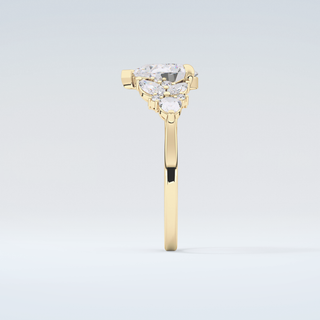 2.0 CT  Pear Cut Cluster Moissanite Engagement Ring 5