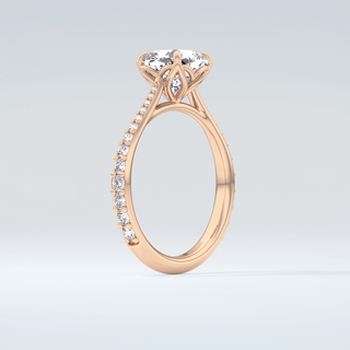 2.0 CT Cushion Cut Pave Style Moissanite Engagement Ring 8