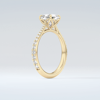 2.0 CT Cushion Cut Pave Style Moissanite Engagement Ring 2