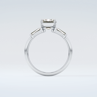 2.0 CT Emerald Cut Three Stone Moissanite Engagement Ring 14