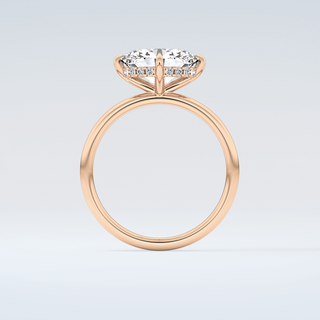 2.0 CT East West Oval Cut Hidden Halo Moissanite Engagement Ring 8