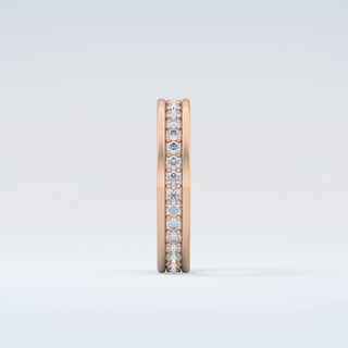 0.7 TCW Round Shaped Moissanite Wedding Band 11