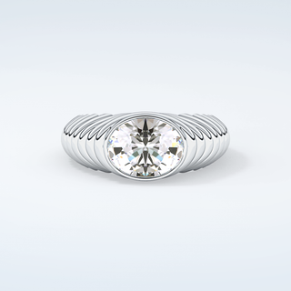 1.25 CT Oval Cut Solitaire Bezel Moissanite Engagement Ring 13