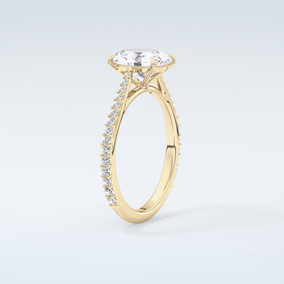 2.0 CT Oval Cut Pave Moissanite Engagement Ring 6