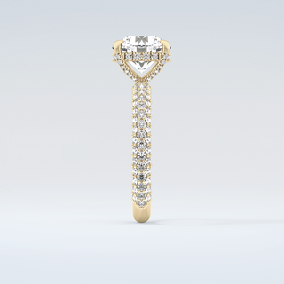 2.0 CT Round Cut Hidden Halo Pave Moissanite Engagement Ring 5