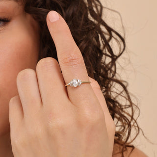 2 CT Round Three Stones Lab Grown Diamond Engagement Ring