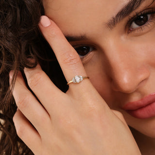 2 CT Round Three Stones Lab Grown Diamond Engagement Ring