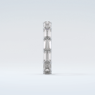 2.55 TCW Emerald Shaped Moissanite Wedding Band 17