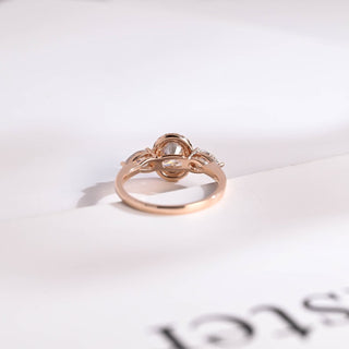 Stunning 1.0 - 2.0 CT Oval Moissanite Engagement Ring with Three Stone & Halo Design 4