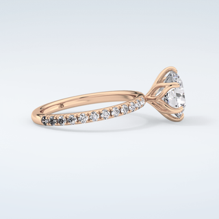 1.5  CT Round Cut Pave Moissanite Engagement Ring 10