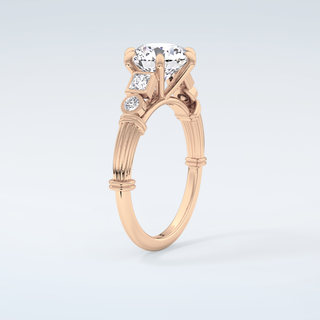 2.0 CT Round Cut Cluster Style Moissanite Engagement Ring 12