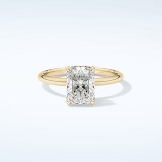 2.0 CT Radiant Cut Hidden Halo Moissanite Engagement Ring 1