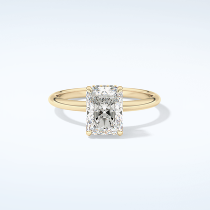 2.0 CT Radiant Cut Hidden Halo Moissanite Engagement Ring