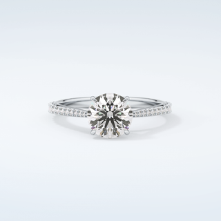 1.5 CT Round Cut Pave Moissanite Engagement Ring 13