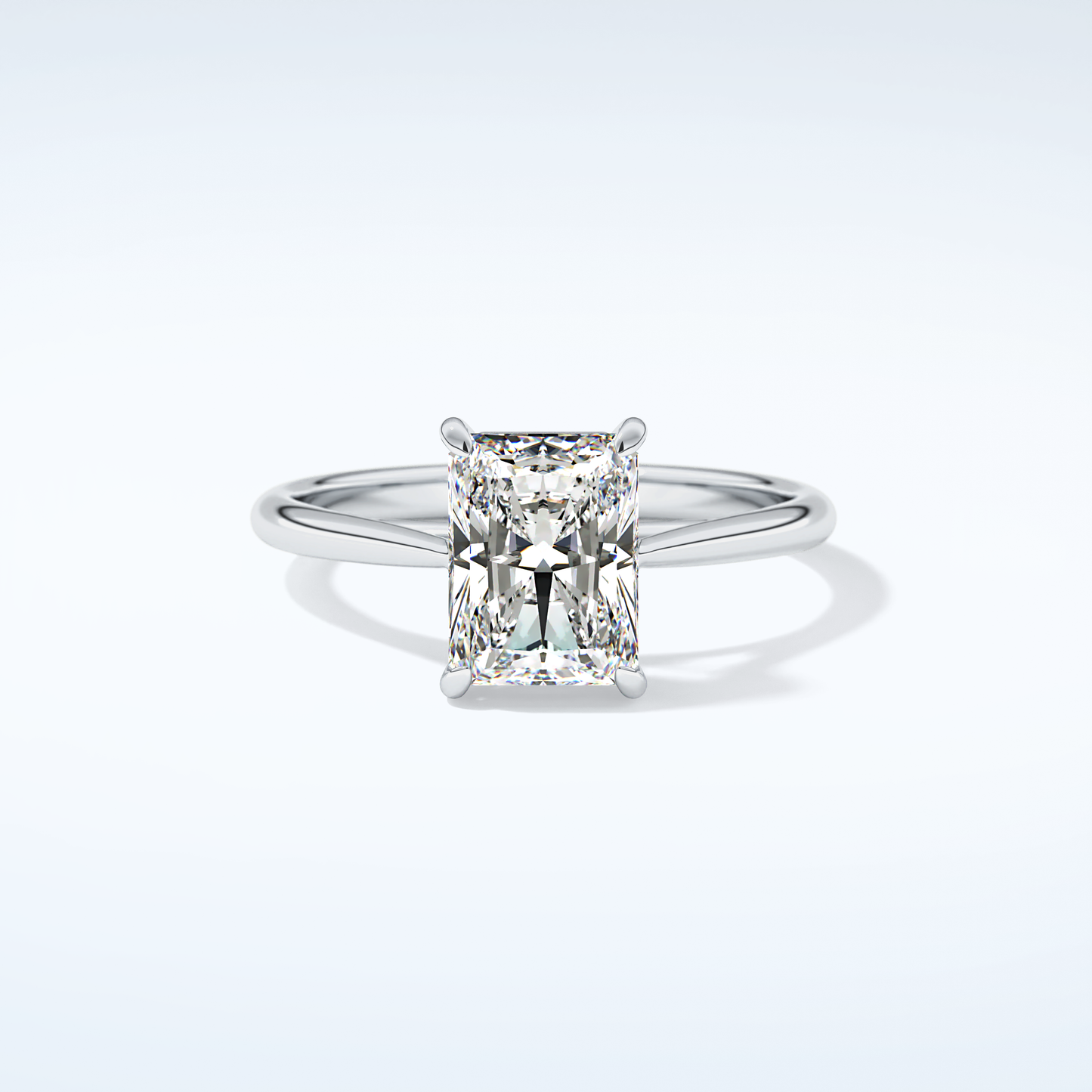 2.0 CT Radiant Cut Solitaire Moissanite Engagement Ring