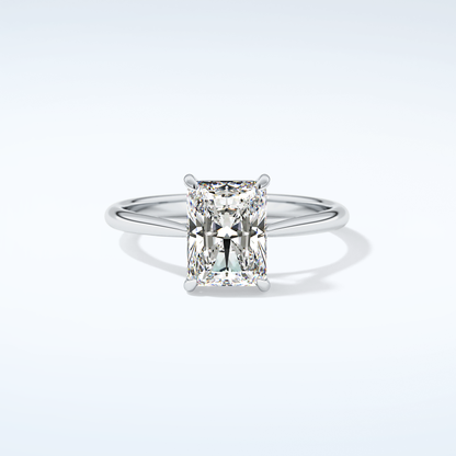 2.0 CT Radiant Cut Solitaire Moissanite Engagement Ring