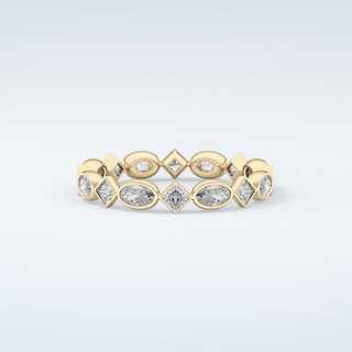 0.72 TCW Oval & Princess Shaped Moissanite Wedding Band 4