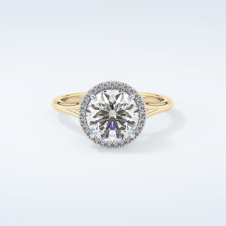 2.0 CT Round Cut Halo Split Shank Moissanite Engagement Ring 1