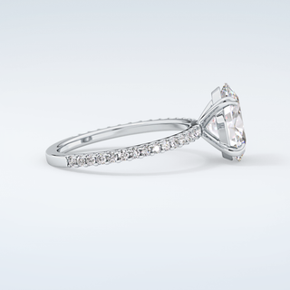 2.0 CT Oval Cut Pave Moissanite Engagement Ring 16