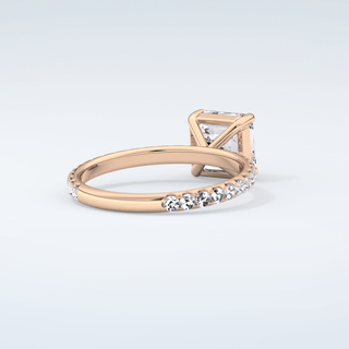 2.0 CT Asscher Cut Pave Style Moissanite Engagement Ring 9