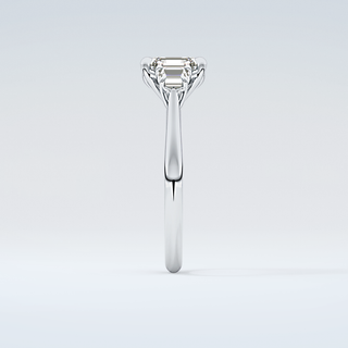 2.0 CT Asscher Cut Three Stone Moissanite Engagement Ring 17