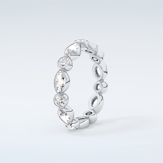 0.98 TCW Round & Marquise Shaped Moissanite Wedding Band 18