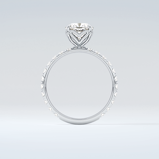 1.5 CT Cushion Cut Pave Moissanite Engagement Ring 14