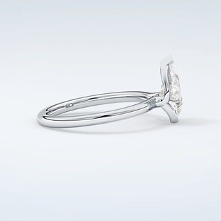 2.0 CT Pear Cut Half Bezel Moissanite Engagement Ring 16