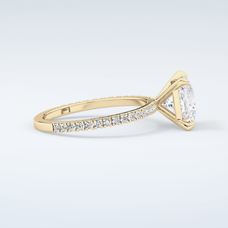 2.0 CT Princess Cut Pave Moissanite Engagement Ring 4