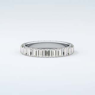1.08 TCW Baguette Shaped Moissanite Wedding Band 15