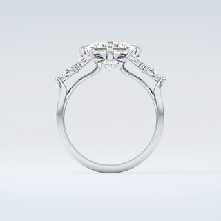 2.0 CT Princess Cut Cluster Style Moissanite Engagement Ring 14