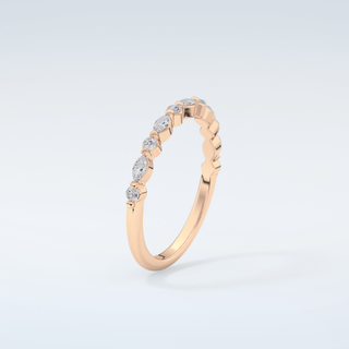 0.32 TCW Round & Marquise Shaped Moissanite Wedding Band 12