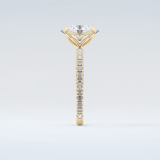 1.5 CT Oval Cut Pave Moissanite Engagement Ring 5