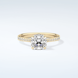 2.0 CT Cushion Cut Pave Style Moissanite Engagement Ring 1