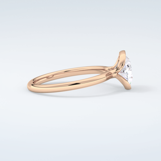 2.0 CT East West Oval Cut Half Bezel Moissanite Engagement Ring 10