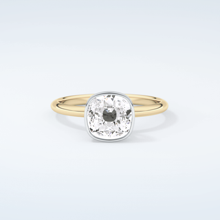 2.0 CT Cushion Cut Bezel Solitaire Moissanite Engagement Ring 1