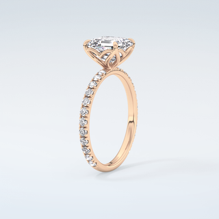 1.5 CT Asscher Cut Pave Moissanite Engagement Ring 12