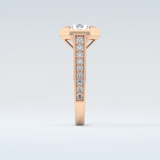 2.0 CT Round Cut Cathedral Pave Moissanite Engagement Ring 11