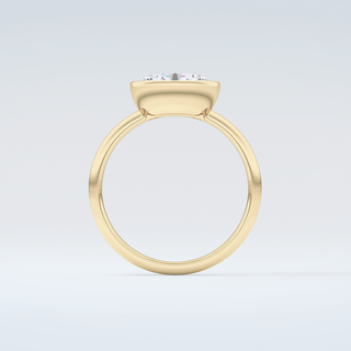 1.25 CT East West Oval Cut Bezel Style Moissanite Engagement Ring 2