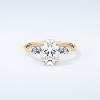 2.0 CT Oval Cut Three Stone Moissanite Engagement Ring 7