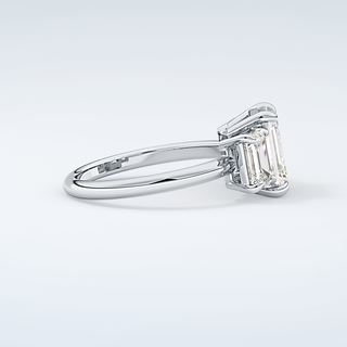 2.0 CT Emerald Cut Three Stone Moissanite Engagement Ring 16