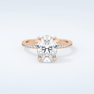 2.0 CT Oval Cut Pave Hidden Halo Moissanite Engagement Ring 7