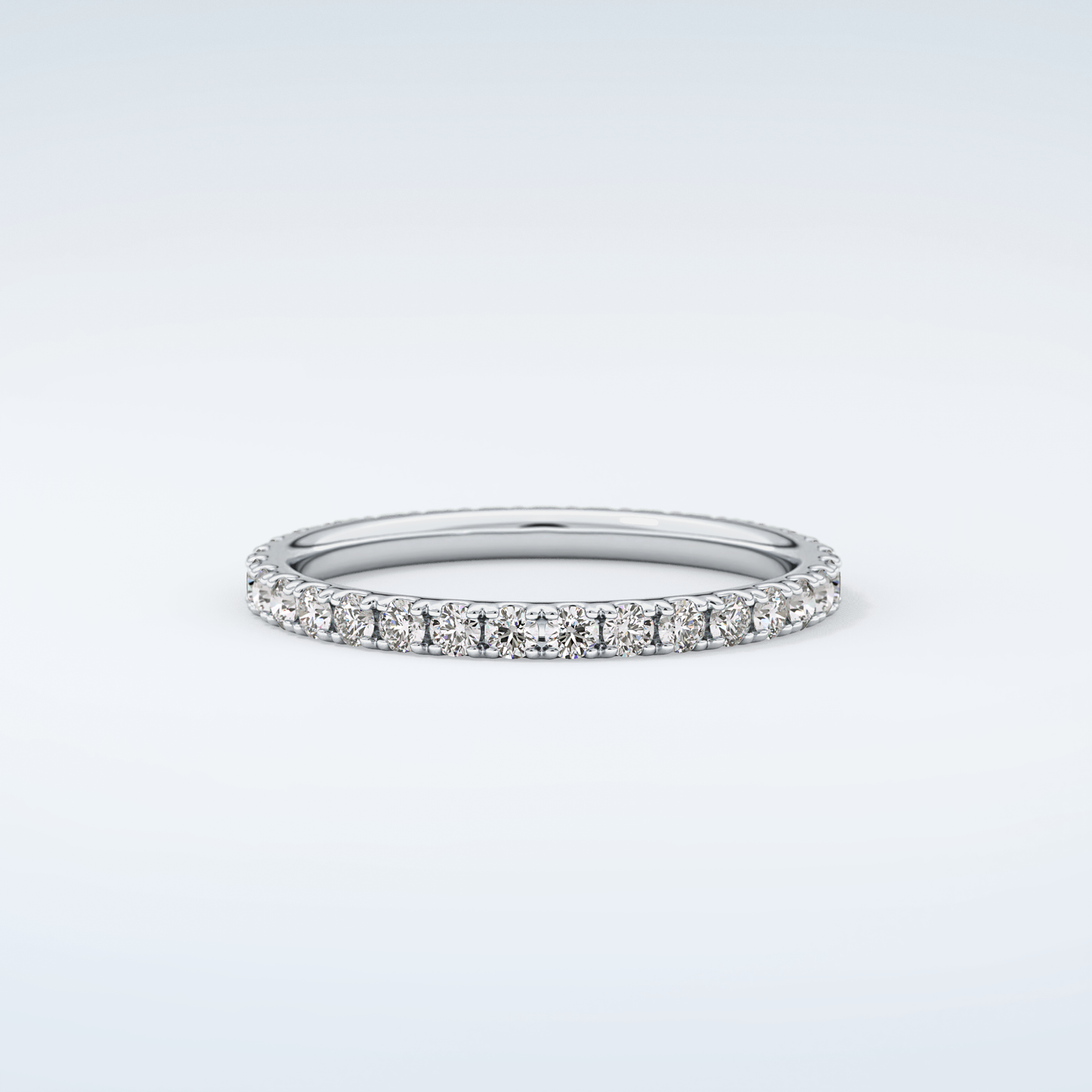 0.74 TCW Round Shaped Moissanite Wedding Band