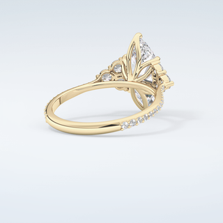 1.5  CT Marquise Cut Cluster & Pave Moissanite Engagement Ring 3