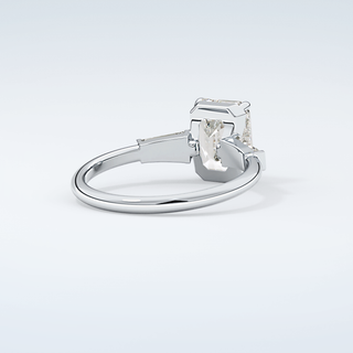 2.0 CT Emerald Cut Three Stone Moissanite Engagement Ring 15