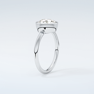 1.5 CT Round Cut Bezel Style Moissanite Engagement Ring 18