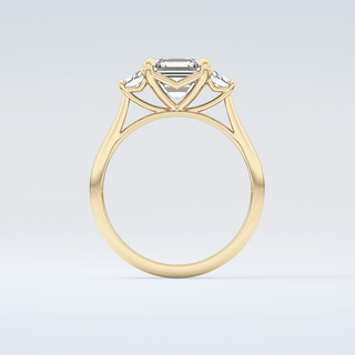 2.0 CT Asscher Cut Three Stone Moissanite Engagement Ring 2