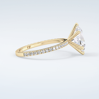 2.0 CT Oval Cut Pave Moissanite Engagement Ring 4